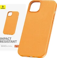 Etui i futerały do telefonów - Baseus Etui na telefon iPhone15 Plus Baseus Fauxther Series Pomarańczowy - miniaturka - grafika 1
