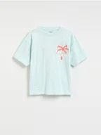 Koszulki dla chłopców - Reserved - T-shirt z nadrukiem - jasnoniebieski - miniaturka - grafika 1