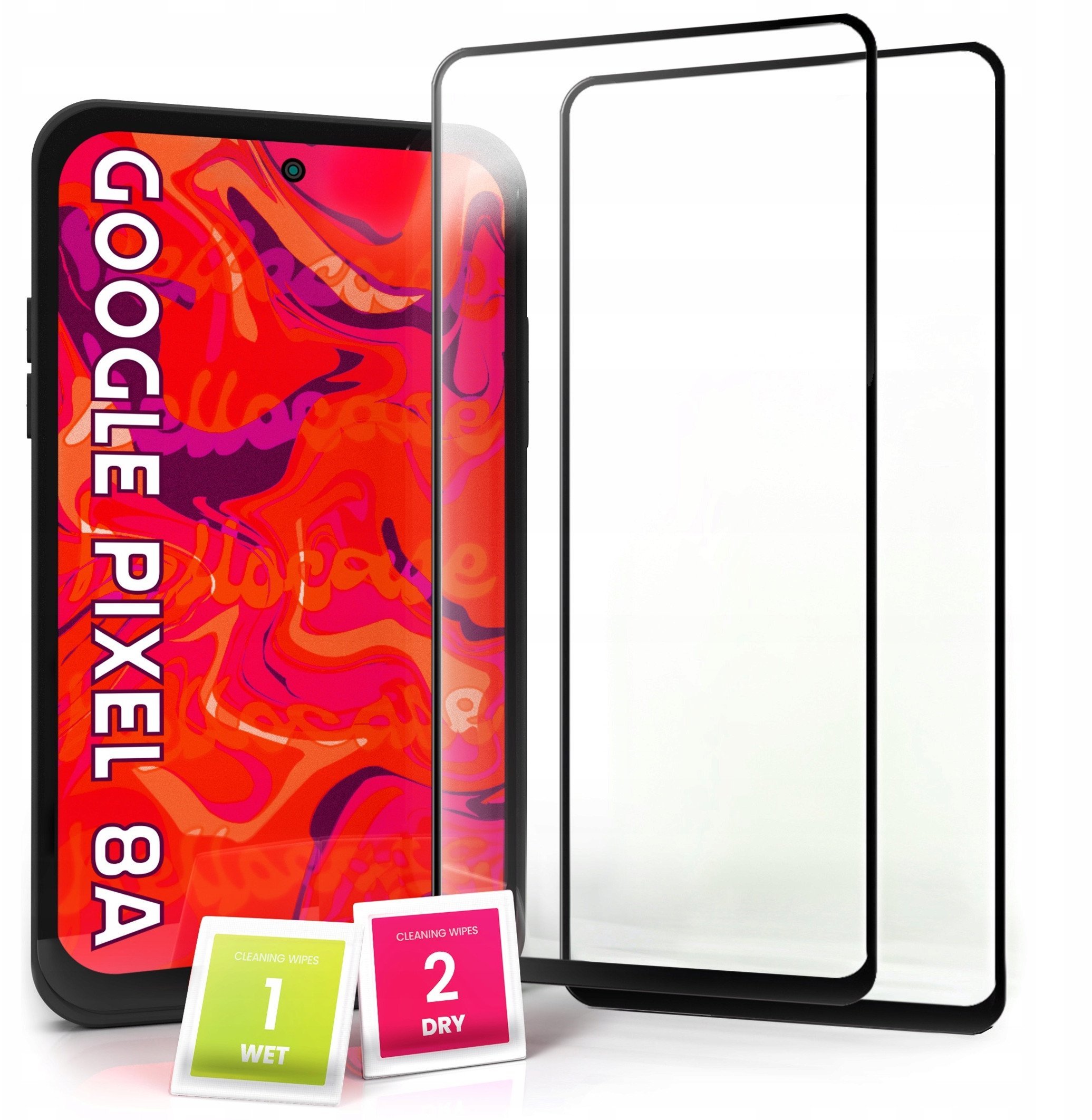 2-PAK Szkło Hartowane do Google Pixel 8a Ochronne Pełne Na cały ekran 5D 9H