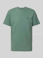 Koszulki męskie - T-shirt z prążkowanym okrągłym dekoltem - miniaturka - grafika 1