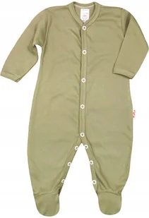 PAJAC pajacyk z BAWEŁNY ORGANICZNEJ certyfikat GOTS KHAKI r 74 KLEKLE - Pajacyki dla niemowląt - miniaturka - grafika 1