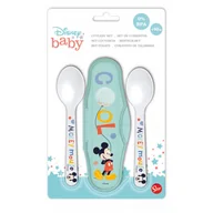 Sztućce dla dzieci - Mickey Mouse Mickey Mouse - Łyżeczka do karmienia 2 szt + etui (Cool) 13066 - miniaturka - grafika 1