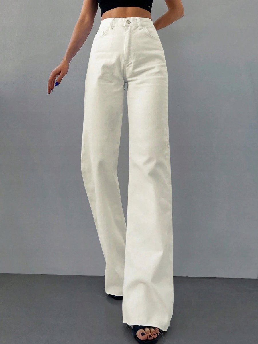 SHEIN TALL DAMSKIE SPODNIE BIAŁE JEANSY Z WYSOKIM STANEM M 1MA