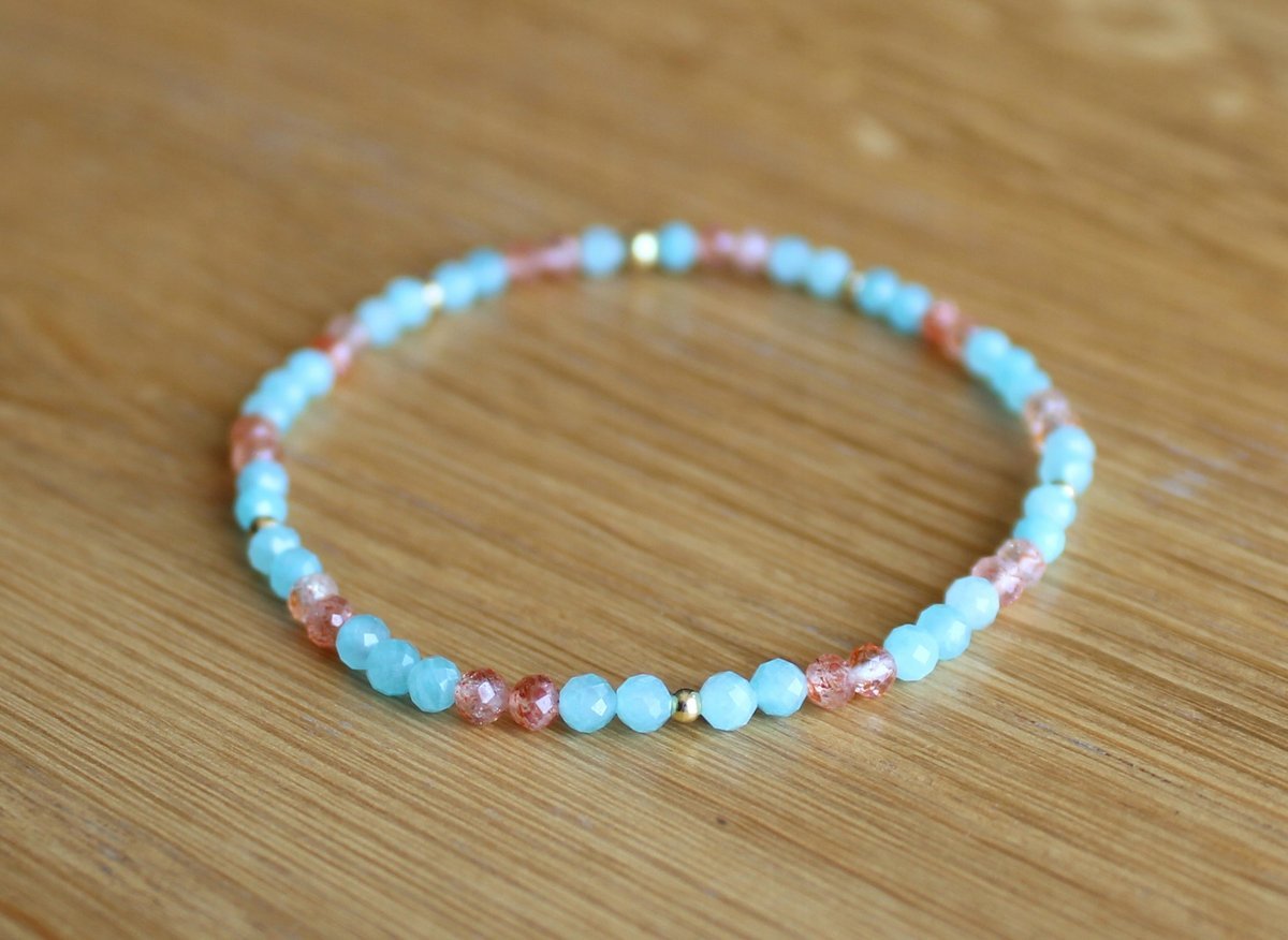 Bransoletka LETNI MIX KAMIEŃ SŁONECZNY AMAZONIT gumka agalag, bez marki, AG00000703