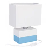 Wyposażenie pokoiku dziecięcego - Biało-niebieska drewniana lampka dziecięca - S188 T9-L25 - miniaturka - grafika 1