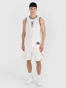 Spodenki męskie - 4F Spodenki do koszykówki szybkoschnące męskie - białe L - miniaturka - grafika 1