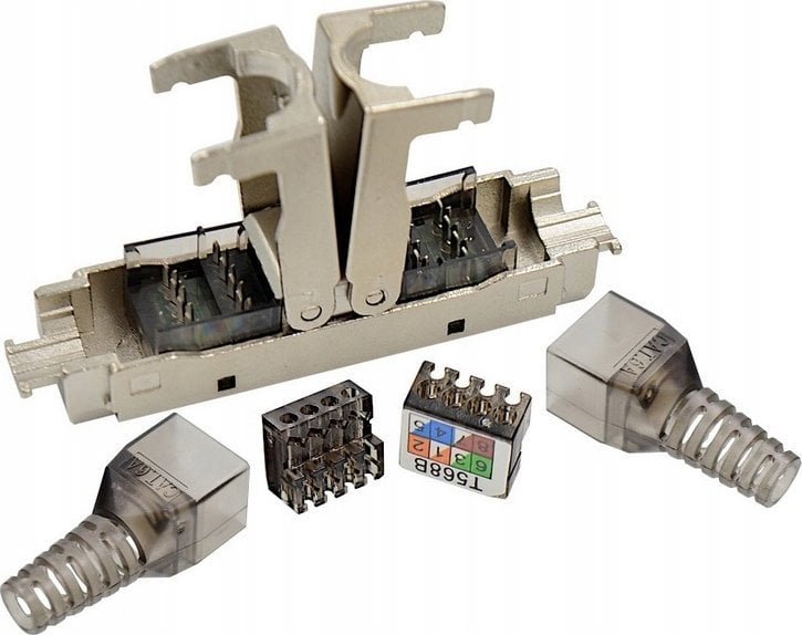Base link Łącznik modularny beczka Kat.6A STP SLIM 2x RJ45