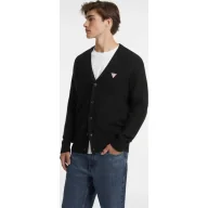 Swetry męskie - Guess Jeans Kardigan CARDI Regular Fit z dodatkiem wełny - miniaturka - grafika 1