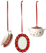 Ozdoby bożonarodzeniowe - Villeroy & Boch Ozdoby choinkowe, serwis (3 szt., biało-czerwone) Toy s Delight Decoration - miniaturka - grafika 1