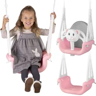 Place zabaw - Ricokids Huśtawka Ricokids Huśtawka kubełkowa Słonik 3w1 różowa 770101 - miniaturka - grafika 1