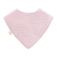 Śliniaki i fartuszki - Śliniaczek muślinowy bandana - pudrowy róż - miniaturka - grafika 1