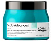 Maski do włosów - Loreal Scalp Advanced, glinka oczyszczająca 2w1 do tłustej skóry głowy, 500ml - miniaturka - grafika 1