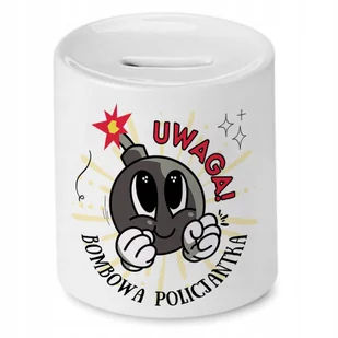 Dla Policjantki Skarbonka na Urodziny na Prezent z Nadrukiem ze Zdjęciem + Opakowanie na prezent (wzór 04) - Skarbonki - miniaturka - grafika 1