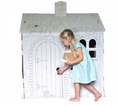 Kolorowanki, wyklejanki - Domek Z Tektury Dla Dzieci Do Malowania Kartonowy Xxl - miniaturka - grafika 1