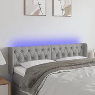 Inne meble do sypialni - Lumarko Zagłówek do łóżka z LED, jasnoszary, 147x16x78/88 cm, tkanina - miniaturka - grafika 1
