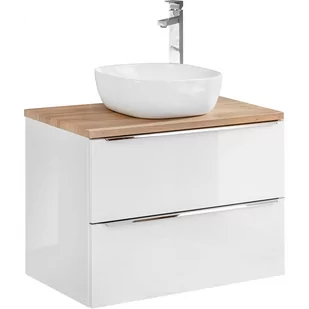 Szafka z Blatem i Umywalką Nablatową 821B Capri White Comad Biały, Dąb Craft Złoty - Szafki łazienkowe - miniaturka - grafika 1