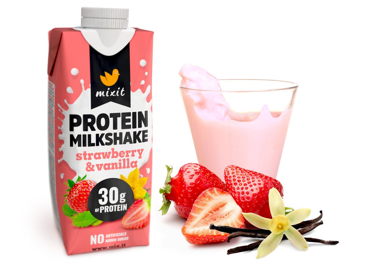 Mixit proiteinowy milkshake truskawka&malina 330ml