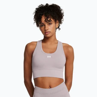 Biustonosz treningowy Under Armour Vanish Seamless Mid Branded tetra gray/white - Bielizna sportowa damska - miniaturka - grafika 1