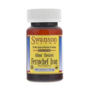 Swanson Albion Chelat Żelaza 18 mg, 180 kapsułek - Serce i układ krążenia - miniaturka - grafika 1