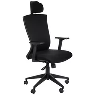 Fotele i krzesła biurowe - Stema Fotel HG-0004F czarny ergonomiczny do biura HG-0004F-C - miniaturka - grafika 1