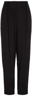 Spodnie damskie - Armani Exchange Damskie spodnie z limitowanej edycji We Beat As One Pleated Tapered Pants, czarny, L - miniaturka - grafika 1