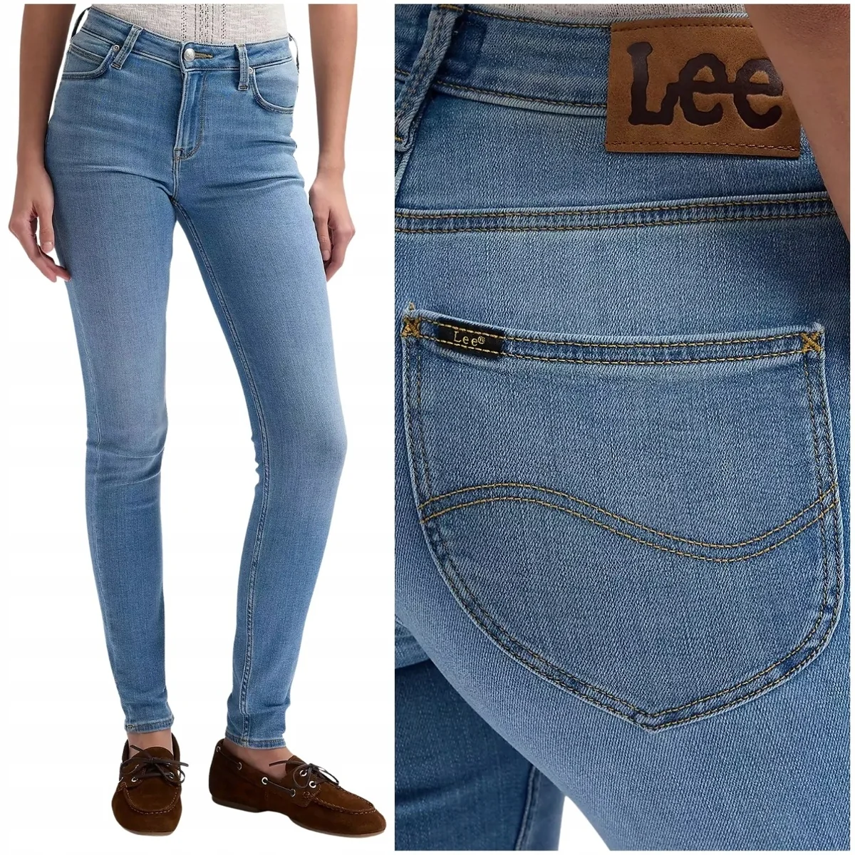 Lee Scarlett High With Envy wysokie damskie spodnie jeansowe rurki W33 L33