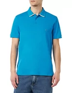 Koszulki męskie - Tommy Hilfiger Męska koszulka polo pod kołnierzem Reg S/S, Szokujący niebieski, S - miniaturka - grafika 1