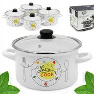 Zestawy garnków i patelni - Komplet ZESTAW GARNKÓW emaliowanych 8EL kpl tradycyjne GARNEK EMALIA Garnki - miniaturka - grafika 1