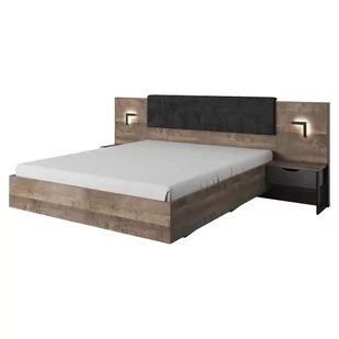 Łóżko ze stelażem i szafkami nocnymi (H+I) ARDEN Dąb sand grande / matera - Łóżka - miniaturka - grafika 1