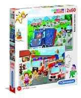 Puzzle - Clementoni Puzzle 2 x 60 elementów Super Kolor - Rescue Heroes - miniaturka - grafika 1