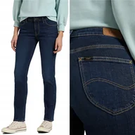 Spodnie damskie - Lee ELLY SLIM Dark Daisy DOPASOWANE PROSTE CIEMNY DżINS W28 L31 - miniaturka - grafika 1