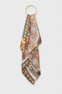 Apaszki i szaliki damskie - Answear Lab szal z jedwabiem kolor beżowy wzorzysty - grafika 1