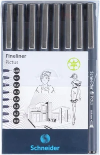 Schneider Zestaw cienkopisów Pictus czarne 8 szt. - Przybory szkolne - miniaturka - grafika 1