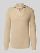 Swetry męskie - Bluza z kołnierzem i detalem z logo model ‘DENO’ - miniaturka - grafika 1