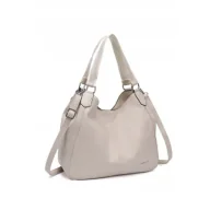 Torebki damskie - Stylowa Torebka Shopper Damska Beżowa na Ramię LUIGISANTO 23021 Beige - miniaturka - grafika 1