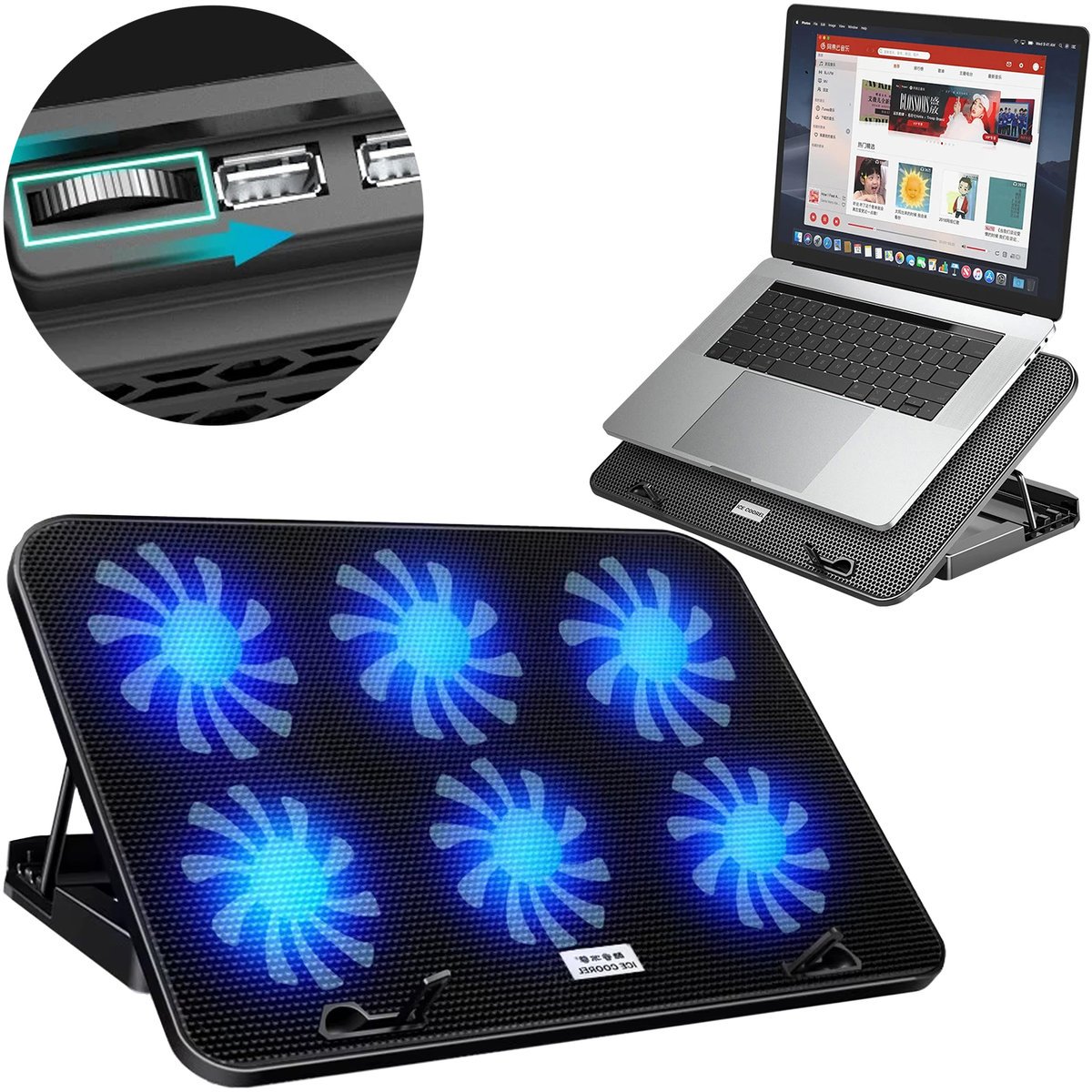 Podkładka chłodząca Strado do Laptopa LED 15-18