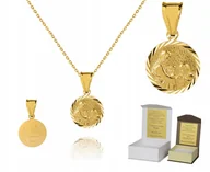 Biżuteria dla dzieci - 925 ZŁOTY ŁAŃCUSZEK MEDALIK 45 CM DEDYKACJA A4M30 - miniaturka - grafika 1