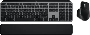 Logitech MX Keys S Combo for Mac klawiatura Dołączona myszka Dom/Biuro RF Wireless + Bluetooth QWERTZ Niemiecki Aluminium, Czarny 920-012840 - Zestawy myszka + klawiatura - miniaturka - grafika 1