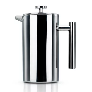 Dzbanek do kawy w kolorze SILVER - ekspres do kawy o pojemności 1l według systemu French Press wykonany ze stali nierdzewnej z filtrem ze stali nier.. - Karafki - miniaturka - grafika 1