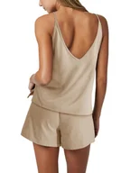 Dresy damskie - Damski Bawełniany Dres Spodenki Koszulka Beżowe Strój Domowy Komplet XXL - miniaturka - grafika 1