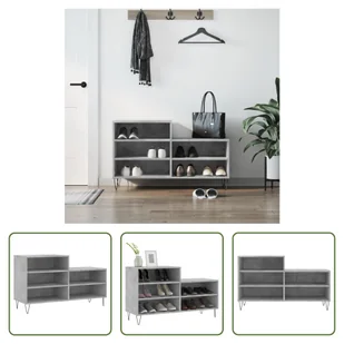 The Living Store stojak na buty betonowy szary 102x36x60 cm materiał drewnopochodny - Szafki na buty The Living Store stojak na buty betonowy szary 102x36x60 cm materiał drewnopochodny - Szafki na buty - miniaturka - grafika 1