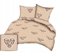 Pościel - pościel bawełna lux 160x220 + 2 poszewka B 277-3 koronkowe serce brązowe - miniaturka - grafika 1