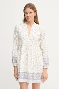 Pepe Jeans sukienka bawełniana kolor biały mini rozkloszowana PL953758 - Sukienki - miniaturka - grafika 1