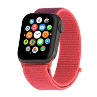 Akcesoria do smartwatchy - Nylonowy pasek do zegarka Apple Watch Series 7 z 41 mm w kolorze czerwonym, regulowany, elastyczny pasek sportowy z tkaniny, odpowiedni do zegarka iWatch - miniaturka - grafika 1