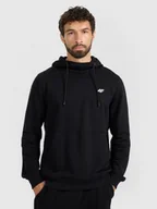 Bluzy męskie - 4F Bluza dresowa nierozpinana z kapturem męska - czarna XXL - miniaturka - grafika 1