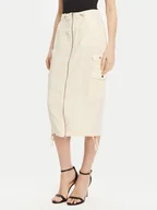 Spódnice - Guess Spódnica midi W5GD1H WG8N0 Beżowy Regular Fit - miniaturka - grafika 1