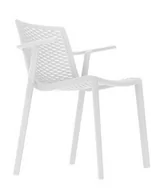 Krzesła - D2.Design Krzesło Net-Kat z podłokietnikami białe DK-19068 - miniaturka - grafika 1