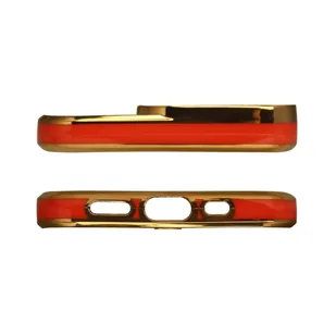 Fashion Case etui do iPhone 12 żelowy pokrowiec ze złotą ramką czerwony - Etui i futerały do telefonów - miniaturka - grafika 2