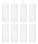 Świece - Świece ozdobne białe walec kokon 10/4 zestaw 8 szt - miniaturka - grafika 1