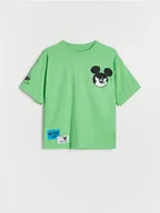 Koszulki dla chłopców - Reserved - Bawełniany t-shirt Mickey Mouse - jasnozielony - miniaturka - grafika 1